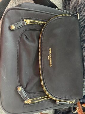 Karl Lagerfeld Black Crossbody with Gold Accents